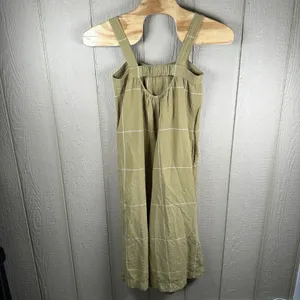 Madewell Superwide-Leg Jumpsuit Womens Size 6 Olive Green Windowpane Linen Blend thumbnail 5