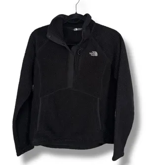The North Face Fleece Pullover Jacket Black Snap Neck‎ Women's Medium thumbnail 1