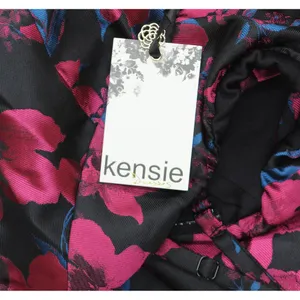 Kensie Womens Floral Jacquard A-Line Dress Cold Shoulder KDTP3014 Black Multi 6 thumbnail 3