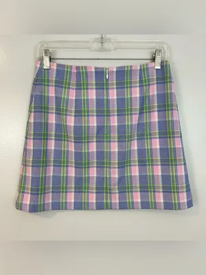 Sunday Best Aritzia Tatiana PInk/Purple/Green Plaid Mini Skirt Size 6 thumbnail 6