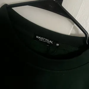 Nasty Gal Oversized Deep Green Crewneck Sweater thumbnail 2