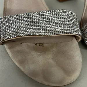 Jeffrey Campbell sz8 glitter open toe ankle strap heels rhinestone jewels silver thumbnail 3