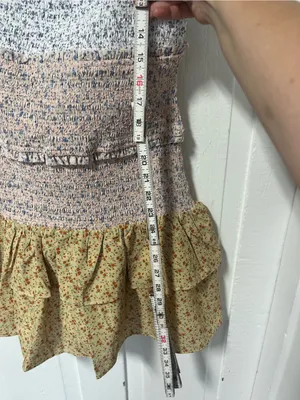 NWT Anthropologie Free the Roses Sleeveless smocked Floral mini dress Med thumbnail 9