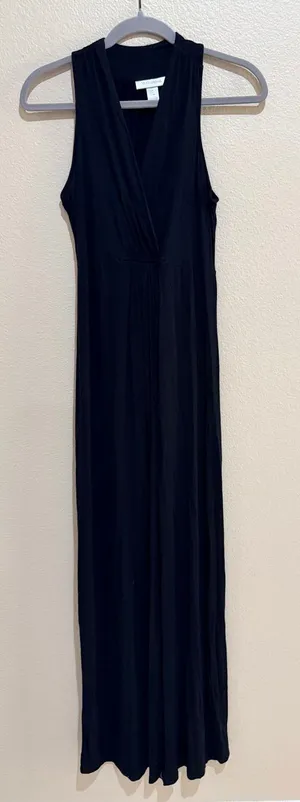 Motherhood Maternity Black Sleeveless V-Neck Maxi Dress Size S thumbnail 1