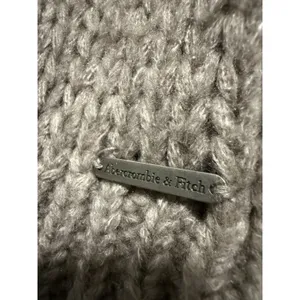 Abercrombie & Fitch Gray Mock Neck Chunky Knit Sweater Preppy Fisherman Academia thumbnail 4