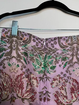 Free People vintage Purple Silk Embellished Floral Long Skirt Size 4 thumbnail 6