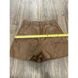 Pretty Little‎ Thing Brown Faux Leather High Rise Shorts thumbnail 8