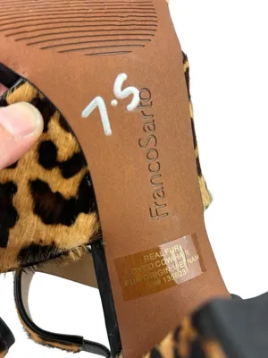 -Franco Sarto Hazelle 2 Leopard Print Strappy Sandal Heels Womens 7.5 Calf Hair thumbnail 9