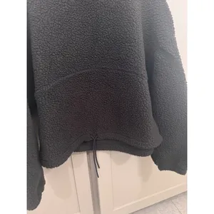 Old Navy Womens Sherpa Fleece Pullover‎ Mock Neck Drawstring Hem Charcoal Gray L thumbnail 3