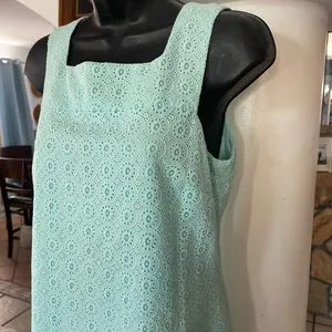 Muse SQUARE NECKLINE EYELET COTTON DRESS size 6 thumbnail 3