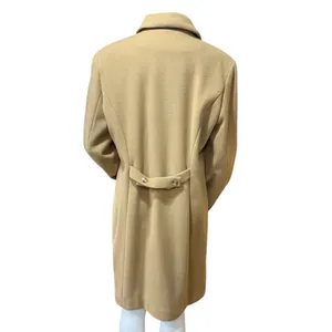Covington Tan Mid Length 100% Wool Trench Coat Size Large thumbnail 3