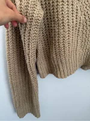 The Great. 0 XS‎ Montana Crop Cardigan Beige Tan Relaxed Boxy Boho thumbnail 5