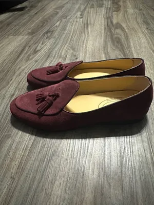 Journey West, Women's Tassel Loafers in Deep Wine Suede. thumbnail 3