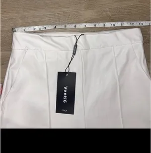 Venti 6 pleather high waist wide leg white pants S thumbnail 9