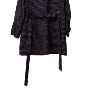 Ann Taylor Women Size Petite Button Down‎ Coat Polka Dot Tie Cotton Blend Career thumbnail 2