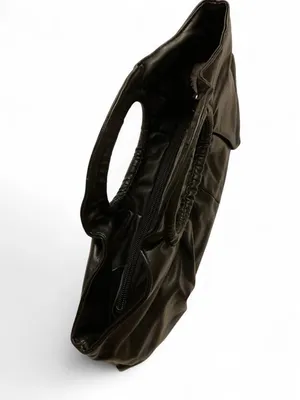 NWOT Giannini Black Ruched Handbag thumbnail 3