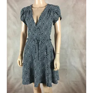 SMAK PARLOUR Black/White Geometric Faux Wrap Dress SMALL thumbnail 14