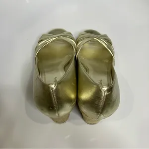 Cole Haan gold leather wedge espadrilles women’s size 8.5 dressy‎ party metallic thumbnail 5