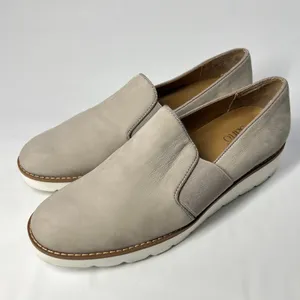 Franco Sarto Slip On Platform Loafers Womens 8M Taupe‎ Leather Casual Shoes thumbnail 3