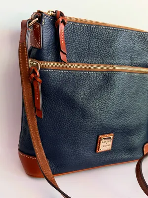 Dooney and Bourke Pebble Grain Crossbody Bag 2010s Midnight Blue Leather R264 thumbnail 2