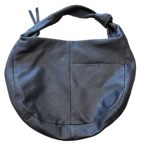 Vince Camuto Black Pebbled Leather Slouchy Hobo Crescent Shoulder Bag thumbnail 1