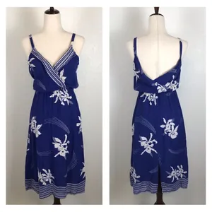 Vintage 70’s‎ Young Edwardian spaghetti strap surplus Hawaiian print sundress S* thumbnail 2