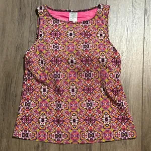 Lands End Womens Pink Orange Kaleidoscope Print Tankini Swim Top Size 10 thumbnail 1