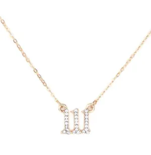 Dainty Gold Chain Angel Number Necklace thumbnail 8