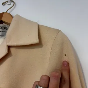 Jaeger London Vintage 100% Wool Trench Coat Cream Made in Great Britain Size 12 thumbnail 3