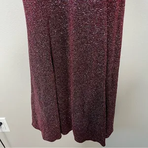 Fiesta Fashion VTG 90s Whimsigoth‎ Maxi Dress Gown M Burgundy Glitter Event Party Cocktail thumbnail 9