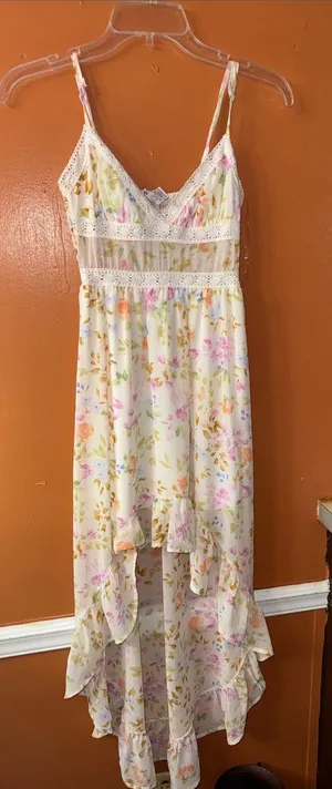 Rue21 Cream Floral High-Low Maxi Dress thumbnail 1