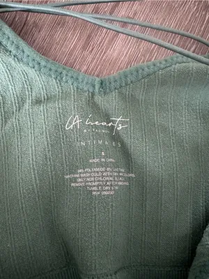LA Hearts Green Ribbed Cami Tank Top Strappy Size S thumbnail 3