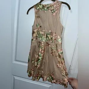 Hello Molly Fairy Embroidery Mesh Floral Plunge Neckline Zip Up Romper Sz 10 thumbnail 6