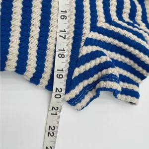 MNG Mango Blue/ Cream Stripe Jersey Sweater Midi Dress Sz US 10 Short Sleeve thumbnail 11