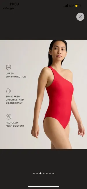 New Quince Italian One Shoulder One-Piece Swimsuit MSRP $49.90 thumbnail 4