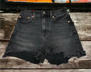 American Eagle Womens Shorts Sz 000 23 W Black Highest Rise‎ 90s Boyfriend Denim thumbnail 1