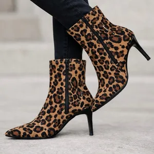 Mix‎ No. 6 Cadaoria Leopard Print Ankle Boots Size 8 thumbnail 1