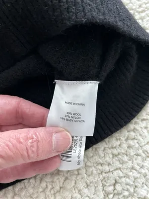 Quince Baby Alpaca Wool Diamond Stitch Crew Neck Sweater Black Size S thumbnail 13
