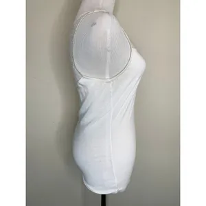 Y2k Aerie White Lace Yoke Racer Tank Top Sz Medium thumbnail 4