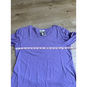 NWT Another Love Lu's Couture Springfield boutique purple puff sleeve top size M thumbnail 6