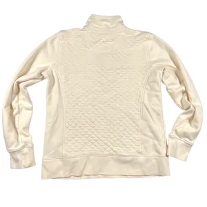 L.L. Bean Small Quilted Quarter Zip Pullover Cream EUC Outdoor Fall Cozy thumbnail 7