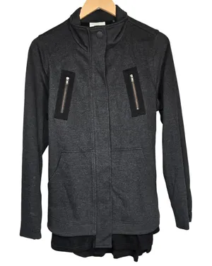 Cabi Charcoal Gray Mesh Back Jacket Womens Size Small Moto Style‎ 3184 thumbnail 1