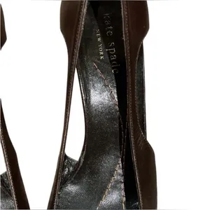 Kate Spade New York Brown Leather Square Toe Vintage Pump thumbnail 4