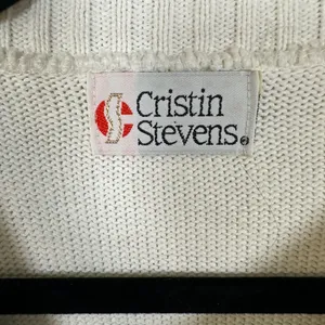 Cristin Stevens Vintage Floral Daisy Short Sleeve Knit Blouse Size Medium thumbnail 4