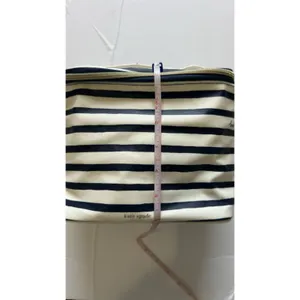 Kate Spade Womens Lunch Tote Bag Navy Cream Striped Insulated Zip Travel Cooler thumbnail 6