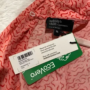 Mori Lee Nobody’s Child Maternity Tula Midi Dress in Saffy Squiggle Pink Size 14 NEW thumbnail 9