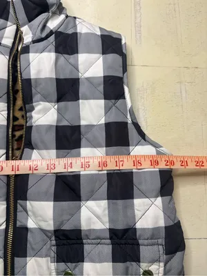 Reversible Vest Size Large Leopard Print Buffalo Plaid Black White New Full Zip thumbnail 4