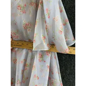 Abercrombie & Fitch Floral Tiered Mini Dress Strapless Pastel Summer XL Tall New thumbnail 9