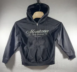 3185 | Garage Montana Rocky Mountains Graphic Zip Hoodie Black Womens XS thumbnail 1