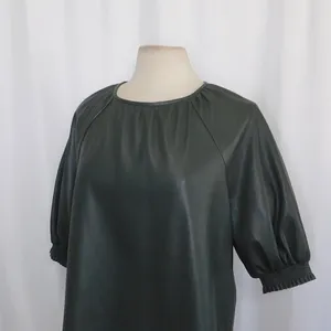 SAYLOR Juana Top Faux Leather Sage Gray Puff Sleeves Solid Streetwear Large‎ thumbnail 7